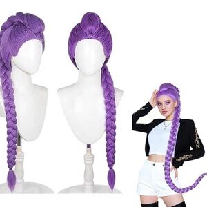 Purple Wigs Braided Wig to wear or for any party